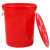 尚留鑫 加厚塑料水桶50L带盖红色圆桶大容量储水桶