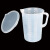 樵牧人 塑料量杯 塑料烧杯 实验室器皿 塑料刻度杯 5000ml（全柄有盖5个装） 