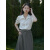 娇曼淑适合女大学生教资面试的夏装气质感缎面衬衫女短袖设计感小众 白色 S