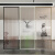 定制玻璃隔断水立方水波纹客厅入户半干湿分离现代简约卫生间 玻璃+铝合金/平方