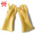 威蝶工业橡胶手套加厚牛筋耐酸碱耐磨耐用防滑防水 黄色1付装 M