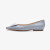 莱尔斯丹夏季新款时尚优雅方头几何饰扣纯色低跟单鞋3M10103 浅蓝色 BLL 37