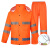 承豆 反光雨衣套装 交通警示执勤环卫成人 蓝格橙套装+双帽檐 170 