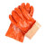 君御 188止滑手套全浸塑PVC胶皮颗粒防水防滑防油水产冷库劳保手套 橙色 