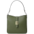 红谷（HONGU）女包包2024年新款牛皮水桶包简约手提大容量单肩包纯色斜挎包 绿色