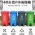 FBRGY 绿色（厨余垃圾）240L大号户外环卫物业小区室外环保分类塑料带盖翻盖垃圾桶箱(带轮带脚踏)