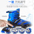 万选溜冰鞋儿童初学者全套装专业旱冰滑冰轮滑鞋男童女童成年可调大小 升级款-蓝色全闪套装 (S码)适合平时穿26-32码