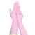帮手仕 一次性加长12英寸粉色丁腈手套无粉 抽取式检查隔离劳保实验室家务卫生清洁防护手套 30只/包 M码