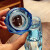 伽嗒 创意个性钻石菱形透明玻璃杯学生防漏带盖水瓶韩版清新随手水杯子 蓝色钻石随手杯【6*20cm】 450ML