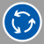 谋福（CNMF）交通标志指示牌 停车场标识牌可定制【环岛行驶-贴反光膜雕刻(平板钉墙款)】
