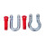 筑华工品 美式弓形起重直型卸扣 U型吊环 D型马蹄卡扣 1-3/4（25T）D型