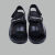 LISM夏季鞋夏季黑色透气PU软底静电工鞋男耐磨凉鞋防滑 黑色PU软底加厚 36