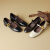 QNGTABAIN法式复古棕色玛丽珍鞋一字扣带粗跟4.5cm圆头简约优雅通勤小皮鞋 棕色 39