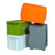 幸蕴大号绿色工业储物箱塑料箱带盖周转箱带轮收纳整理箱-带轮子430*290*245