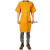 焊工防护罩衣牛皮防烫电焊工作服耐高温皮围裙隔热防护服 T黄色拼皮无领半袖105厘米