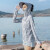 帝黛（DIDAI）UPF50+防晒衣外套女新品夏装女装轻薄风衣短款大码女装女士防晒服 迷彩灰 XL建议（115-130）斤