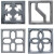 欧格达（OUGEDA）中式庭院围墙镂空砖雕仿古水泥花窗隔断花格装饰影壁方形镂空窗花 5号灰色白色3030