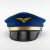 安巧象飞行员帽子大帽檐可定制logo表演机长帽军帽 蓝色 均码 