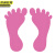 京洲实邦 商场幼儿园学校台阶防水耐磨小脚丫贴纸 25cm粉红色10对JZSB-3330