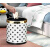 定制垃圾桶可爱少女客厅卧室创意卫生间圾简约北欧风 14L 白色波点 金圈