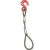 钢丝绳成套吊索具吊钩起重钢丝绳吊带单肢吊钩压制钢丝绳定制适用 0.5T1米