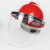 电焊面罩安全帽式防护面罩面屏打磨防飞溅焊工隔热焊帽头戴式面具 防刮擦-绿色+V型红色ABS安全帽
