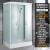 家用整体淋浴房浴室一体式隔断神器干湿分离浴房移门玻璃 透明标 半透明豪华版80x120双开安全中柱