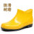 男大码短筒雨鞋低帮雨靴胶鞋厨房洗车水鞋通识塑料轮子艺术花灯 黄色晴雨鞋 36