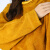 牛皮焊工服长袖围裙耐磨耐高温防火花防烫焊工防护服劳保用品 黄色高领长款120cm XL