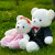 赟娅结婚压床娃娃一对泰迪婚纱熊毛绒玩具送女友小熊公仔情侣婚庆礼品 白色礼服情侣熊一对 75cm
