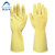 阿力牛 AST-007 工业乳胶手套耐酸碱 纯天然乳胶手套加厚耐磨工业劳保手套 黄色乳胶手套 大号