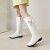 卟先生女童靴子2024冬季儿童高筒长靴小女孩加绒棉靴学生公主皮靴 粉色（单里） 27码内长18.5cm