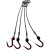 钢丝绳吊装索具多腿吊索一拖四钢丝绳套搬运起吊作业配件行吊具 两吨四钩1米