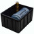箱大王 Xdc-01  防静电周转箱 黑色塑料收纳箱零件盒  3号带盖350*265*125
