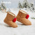 巴拉巴拉童鞋儿童加绒雪地靴圣诞风男女童短靴卡通萌趣棉靴冬 小鹿款（卡其色） 21码