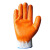 聚昊劳保用品七针平胶加厚防滑耐磨作业建筑工地涂胶浸胶手套均码（12双） 橙色 12双 