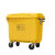 JY-C036 环卫垃圾车加厚商用户外移动手推大型垃圾箱清运车 660L特厚分类款黄色/有盖可