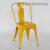 小米石欧式复古做旧餐椅 工业风户外铁艺餐椅 咖啡厅奶茶店金属靠背椅铁 姜黄色 中黄色