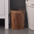 复古仿木纹垃圾桶创意客厅厨房卫生间纸篓塑料带压圈无盖大号 12升 方形 灰色 +配套颜色垃圾