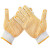 曼睩 黄点750g12双装 劳保棉纱点塑手套加厚防滑工地干活耐磨胶点橡胶工作防护手套ML009
