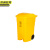  京洲实邦 240L带轮 加厚医疗垃圾桶医院 黄色垃圾箱 带盖废物收纳桶JZSB-1011