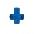 PVC立体直角三通立体四通立体五通六通塑料配件架子给水管件配件定制 蓝色50立体四通60只/箱