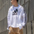 阿迪达斯（adidas）男装春新款运动休闲服透气健身跑步开衫梭织夹克外套GQ0602 GQ0602/白色/梭织 L