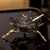 黄铜轻奢现代烟灰缸创意个性潮流水晶玻璃欧式大号家用办公室简约 晶玻璃烟灰缸（旗舰贵族黑款）