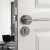 室内门锁 实木卧室磁房门锁 卫生间分体锁门把手极简门锁 雅灰色