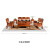 王木匠 红木家具 缅甸花梨（学名：大果紫檀）全实木中式沙发 中小型客厅家具套装组合 123六件套