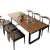 纯趣北欧实木餐桌椅组合轻奢简约复古饭店咖啡厅长方形桌椅小户型家用 单桌180*80*75cm整板5cm