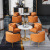 【链工】沙发网红咖啡厅双人卡座酒店大堂售楼处洽谈沙发桌椅组合 60圆桌+4张单人沙发椅 其他