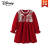 迪士尼（Disney）童装女童加绒加厚年服裙2023新款冬季女孩保暖连衣裙儿童公主裙潮 酒红色 90cm