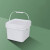 诺贝利奥 食品级塑料桶密封带盖桶小水桶包装桶 8L 方形带提手白色
